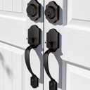 Moquin Double Door Handle Set for Front Door, Classic Double Front Door Lock Set with Dummy, Reversible Handle Lever for Entrance Exterior Doors, Oil Rubbed Bronze