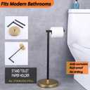 GERZWY Bathroom Toilet Paper Holder SUS 304 Stainless Steel Stand Modern Paper Towel Holder Free Standing for Countertop (Black & Gold) DZY002-BD, Missing Pieces