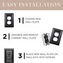 Monarch Abode Duplex Outlet Cover Plate 2-Gang Matte Black Plug Wall Plates, Electrical Outlet Cover Plates, Electric Outlets Covers, Architectural Decorative Outlets Covers Wall Plate, Pack of 2