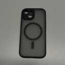 TOCOL for iPhone 15 Case, Full Camera Protection, Built-in Magnetic Ring, Compatible with Magsafe, Drop Protection, Translucent Matte Phone Case for iPhone 15 6.1 inch (Black)