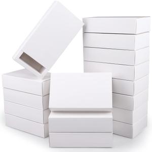 26 PCS Rectangle Drawer Kraft Boxes Small Cardboard Present Packaging Boxes for Party Favor Treats, Candy and Jewelry Crafts, 6.5 x 3.7 x 1.6 inch (White)