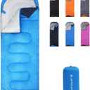 Sleeping Bag for Kids Adults Boys Girls Youth, Cold&Warm Weather, Backpacking Ultralight Lightweight Compact Waterproof for Camping Hiking - (Summer, Spring, Fall) - 50 Degree