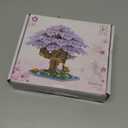QISHOUTING Cherry Blossom Tree Building Set, 1113PCS, Flowers Bonsai Tree Mini Blocks Kit for Adult,Japanese Sakura-Tree House Building Blocks,Gift Ideas for Girls 8 10 12 14+ (Purple)
