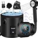 Portable Shower for Camping, [Upgraded] Spopal 8000mAh Rechargeable Camping Shower with 5 Adjustable Speeds, 4 Spray Modes with Collapsible with Handle 20L for Hiking, Travel, Car, Pet