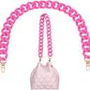 PH PandaHall 26 Inch Decorative Purse Chain Bag Strap Cute Bag Chains Acrylic Extender Chain Replacement Chains with Buckles for Handbags Wallet Shoulder Bag Making, Hot Pink, 1pc