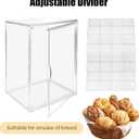Fantasyon Pastry Display Case Large Clear Bread Box for Kitchen Countertop 4 Layers Adjustable Bread Storage with Magnetic Door Food Safe Bread Container 15.5x11.4x9.8inch