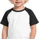 Yooo's Vivi Baby Boys Baseball Shirts | 1-6T, Kids, Raglan Short Sleeve, Tee, Toddler Tops, Crew Neck, Basic, Casual, Summer, Loose Fit, School, Daily Wear, Soft