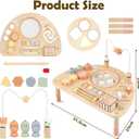 Activity Table for 1 Year Old, Montessori Toys for 1 2 Year Old Girls Boy Gifts, 8 in 1 Wooden Sensory Play Table for Toddler 1-3, Learning Toys for Baby 12-18 Months 1st Christmas Birthday Gifts