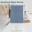Hand Towel Holder, T-Shape Hand Towel Stand for Bathroom, Hand Towel Rack Bar Standing for Vanity Kitchen Countertop, 304 Stainless Steel, Marble Base (Chrome)