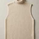 Women's M Fashion Sleeveless Mock Neck Sweater Tank Cream
Size XS