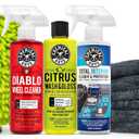 Chemical Guys Car Cleaning Kit - With Car Wash Soap, Wheel Cleaner, Total Interior, Car Wash Mitt - Interior and Exterior Wash Kit With Vehicle Cleaning and Detailing Accessories - 7 Item Kit