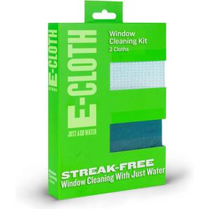 E-Cloth Microfiber Cleaning Cloth Glass Kit - Microfiber Towel Window Cleaning Kit - Microfiber Towels for Cars, Windows, Mirrors, & More - Winter Green (1-Pack)