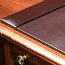 DACASSO Bonded Leather Desk Pad with Side Rails - Luxury Leather Desk Blotter for Writing (30 x 18, Brown)