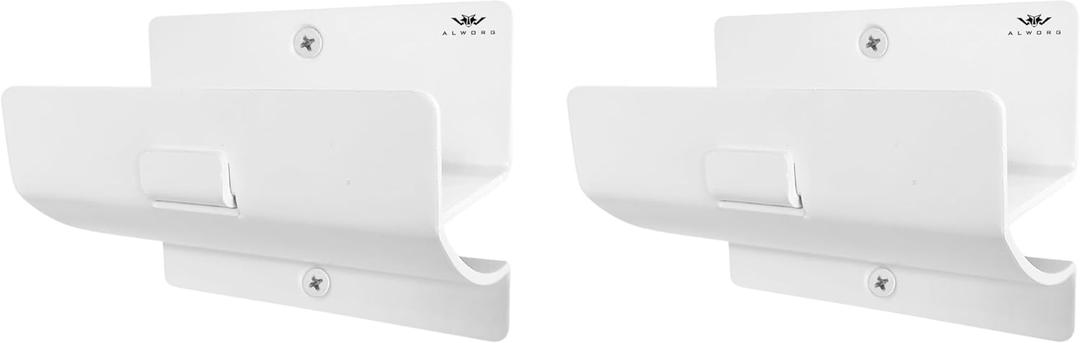 Ladder Hangers for Garage Wall - Set of 2 Ladder Hooks - Use as Ladder Holder Wall Mount or Step Ladder Hanger (White)