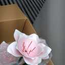 XBrand Metal Sculptural Multi-Tiered Flower Water Fountain, w/ LED Lights, Black & White, 39" Tall