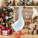 Krazcraft Desktop Goose Statue 7 inch Cute Resin Figurine for Office Desk Decor, Funny Home & Tabletop Decoration, Unique Housewarming Gifts for Women, Valentine's Day Gift Idea,White