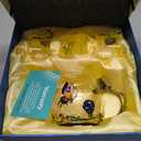 BTaT- Floral Glass Tea Set for Adults, Service for 2, Fancy Glass Pot(8 oz) & Cups(2 oz), Blue Butterfly & Flower Design with Gift Box, Tea Pot Sets for Women Gift, Chrisrmas Gifts