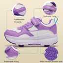 Roller Skate Shoes for Girls Boys Kids Sneakers Detachable 4-Wheels Short-Distance Glider for Beginners Great Gift for Kid, US: 1