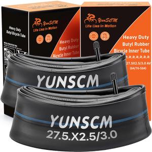 2 PCS 27.5" Heavy Duty Fat Tire Tubes 27.5 X 2.50/3.0 AV32MM Schrader Valve 64/76-584 Inner Tubes 27.5" Bicycle Tubes Compatible with 27.5x2.5 27.5x2.60 27.5x2.80 27.5x3.0 Bike Tire Tubes