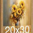 20x30 Picture Frame, Plexiglass 20x30 Vintage Photo Frame, 20 by 30 Poster Frame with Gold Border Horizontal & Vertical Display for Tabletop or Wall Decor (1 Pack)