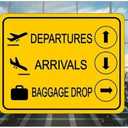 Airport Boarding Departure Baggage Gate Metal Sign Wall Decor Airplane Sign Plaque