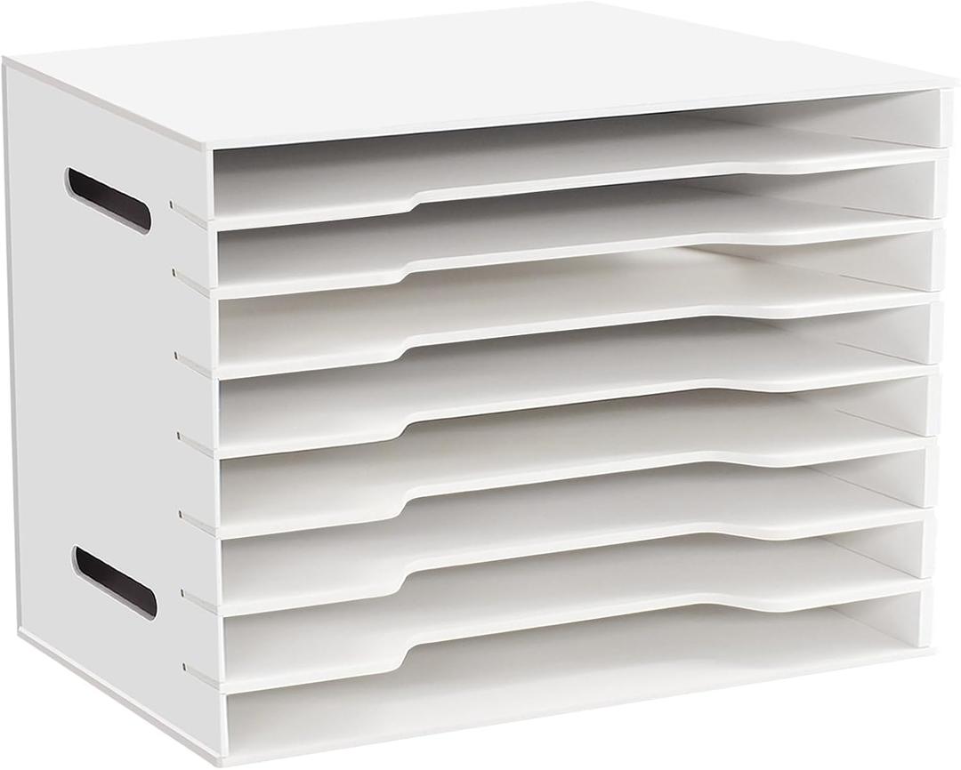 16"x20" Paper Organizer Storage for Desk,8 Tier Construction Paper File Sorter Storage,Larger Size Literature Organizer,Large File Suitable for Home,Classroom and Office