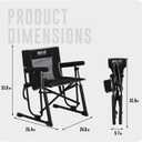 Go-Flow Compact Rocking Camping Chair,Durable Armrests,Drink Holder & Comfortable Backrest,Portable Travel Seat for Camping, Fishing, Lawn, Beach, Patio,400LBS Capacity, Black