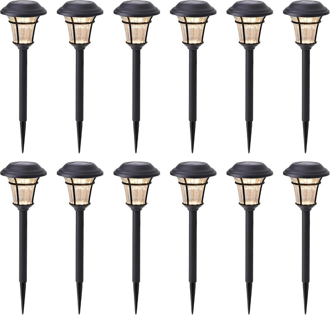 Maggift Solar Lights Outdoor, 12 Pack 3000K Waterproof Auto On/Off Solar Pathway Lights for Your Garden, Landscape, Path, Yard, Patio, Driveway,Walkway Decor