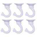 diplambr Swag Hook Heavy Duty Ceiling Hook with Hardware for Ceiling Installation Cavity Wall Fixing Hanging Plants Chandeliers Wind Chimes etc. Indoor&Outdoor (6, White)