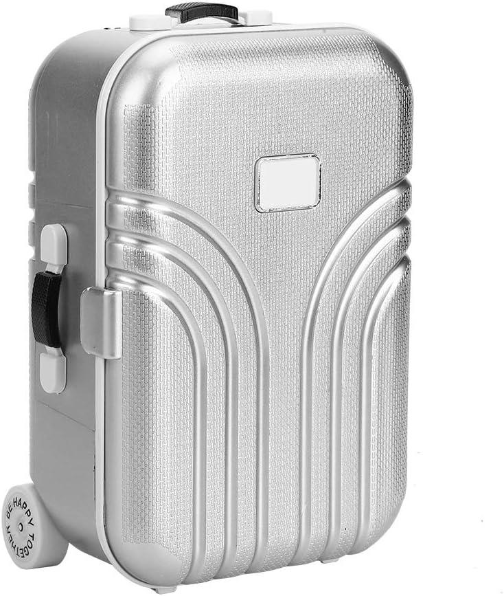 Mini Luggage Box Rolling Suitcase Kids Silver