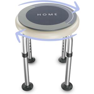 Swivel Shower Stool for Inside Shower  360 Rotating Bath Chair for Seniors, Adults & Elderly, Adjustable Height Shower Seat with Non-Slip Feet, Aluminum Frame, Safe Round Stool for Daily Use