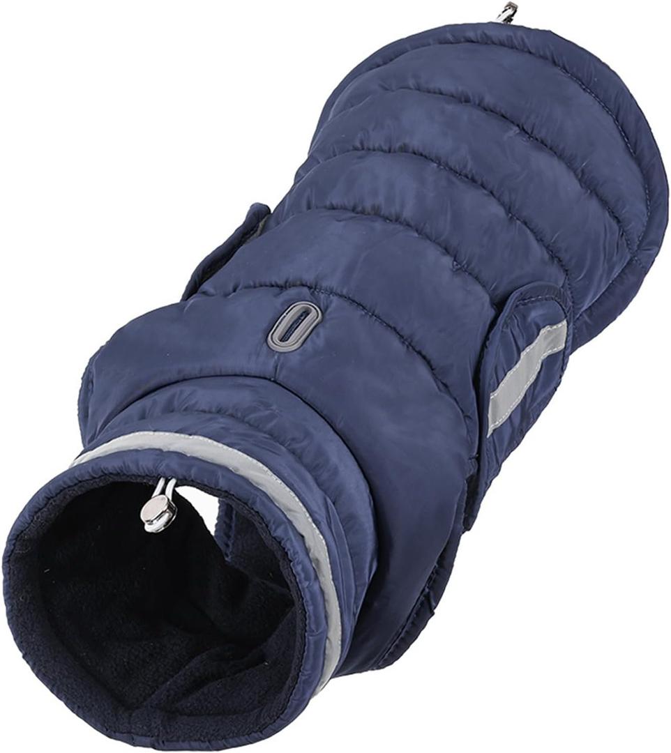 Dog Windproof Clothes Costume Large Dogs Outfit Pet Winter Vests Zippers Jackets for Outdoor Activity (Navy Blue-M)