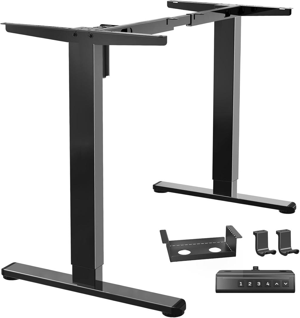 Marsail Standing Desk Frame,Electric Standing Desk Legs with Powerful Motor,Height-Adjustable Desk Leg with 176 lbs Max Load for Various Desktops,Stand up Desk Legs with 4 Memory Presets,Frame Only