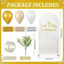 Gilprop 125 Pcs 7.2ft First Holy Communion Baptism Elastic Polyester Arch Cover Christening Baby Shower Balloon Garland Arch Kit Balloon Baptism Party for Celebration Photography Backdrop (Classic)
