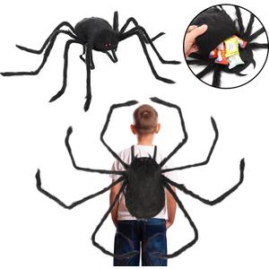 Giant Realistic Spider Costume & Decor - Outdoor/Indoor Giant Spider Props with Straps for Kids' Halloween Parties & Haunted Houses
