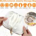 Small Travel Jewelry Case, Jewelry Travel Pouch with Zipper Travel Jewelry Organizer and Storage Pouch for Necklace Bracelet Earrings Rings Women Gifts Choice (White)