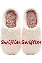 Aucomfo Comfy House Slippers For Women Men, Ladies Fuzzy Bedroom Slippers, indoor Outdoor Memory Foam Shoes, 39-40