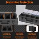 HESTECH 140+ Graded Card Storage Box, 4 Row Graded Card Case,Slab Case Includes 4 Foam Inserts,Sports Card Case Fits PSA,CSG,GMA,HGA,Sports Cards and Toploaders