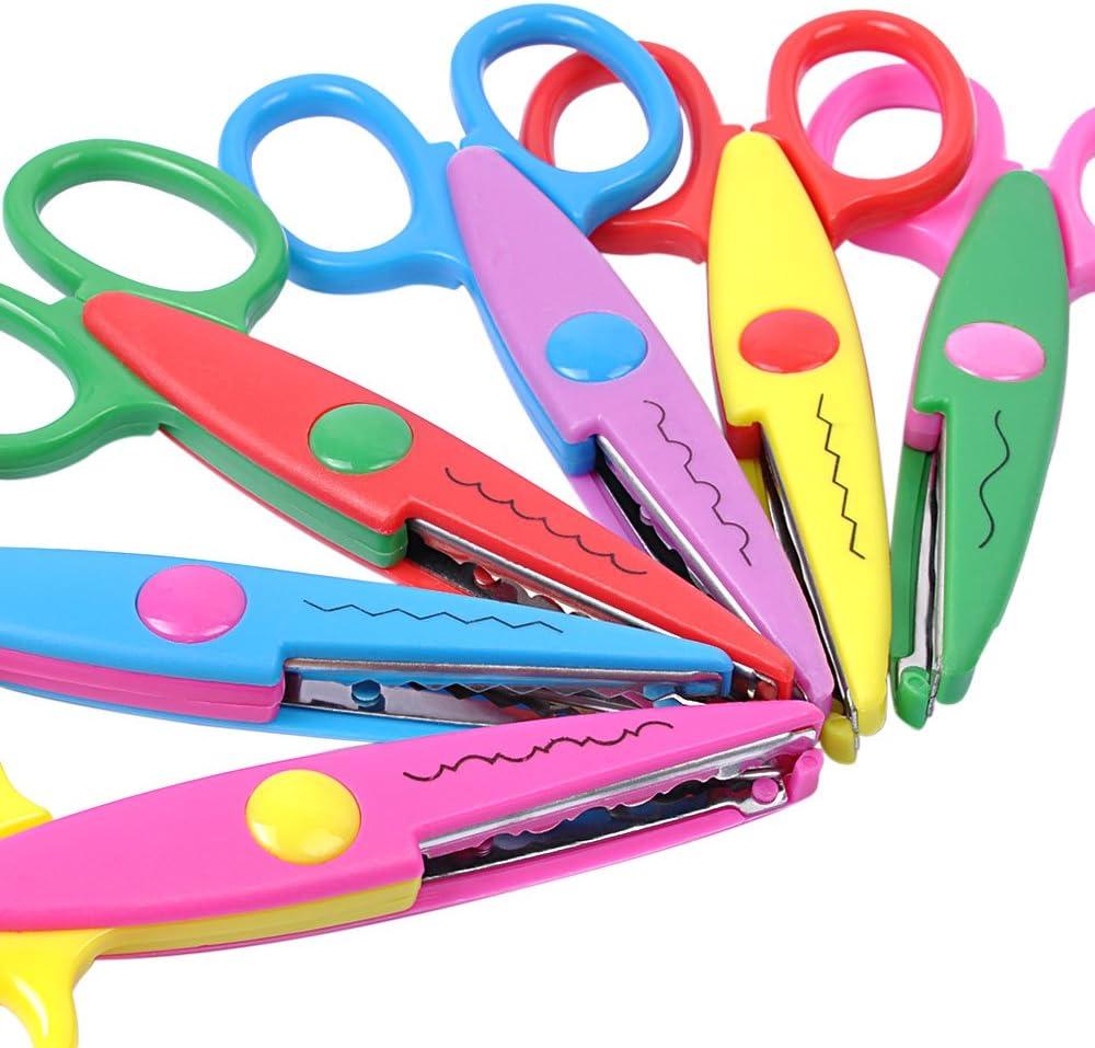 UCEC Craft Scissors Decorative Edge, Zig Zag, Kids Safety Design Pattern Scissors for Kids Toddler Adults, Crafting Scrapbooking Supplies for School, 6 Pack (Style 1)