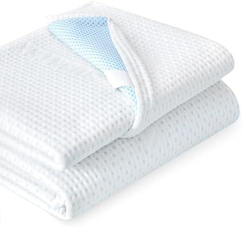 Subrtex 2 Inch Mattress Topper Cover (Only Cover) Mattress Topper Protector Bedding Rayon Made from Bamboo Removable Mattress Encasement with Zippers, Twin XL