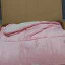 Alomidds Sherpa Fleece Weighted Blanket for Adults(15lbs Twin Size) Heavy Blanket with Fluffy Warm Thick Sherpa & Cozy Soft Flannel Snuggle Great for Sofa Bed Calming, 48x72 inches, Pink