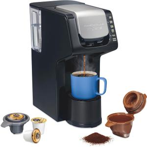 Hamilton Beach Gen 4 FlexBrew Single-Serve Coffee Maker with Removable Reservoir, Compatible with Pod Packs and Grounds, 50 oz., 4 Fast Brewing Options, Black