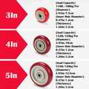 4 Inches Casters Wheels Medium Duty, 4 Packs Bearing 400LBS, Replacement for Platform Trucks Cart Furniture Workbench, Red PVC