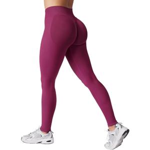HIGORUN Women Workout Impact Leggings Scrunch Butt Lifting Gym Yoga Seamless Booty Leggings (Pink, M)
