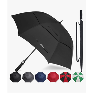 Golf Umbrella Large 58 Inch Automatic Open Golf Umbrella Extra Large Oversize Double Canopy Vented Umbrella Windproof Waterproof for Men and Women