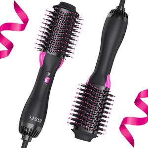 Hair Dryer Brush Blow Out Brush - Hot Air Styler and Volumizer for Smooth, Frizz-Free Results - 60mm Oval Barrel HairDryer for Salon Blowout & Dry Quickly - One-Step Drying Volumizing Straightening (Black)
