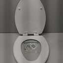 Mayfair Linden Slow Close Toilet Seat, Non Slip Heavy Duty Wood, Easy Install, Elongated, White
