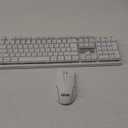 RedThunder K10 Wireless Gaming Keyboard and Mouse Combo, LED Backlit Rechargeable 3800mAh Battery, Mechanical Feel Anti-ghosting Keyboard + 7D 3200DPI Mice for PC Gamer (White) (White)