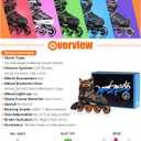 2PM SPORTS Torinx Green Boys Adjustable Inline Skates, Fun Beginner Roller Skates for Kids, Youth, Girls, Men and Women