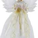 YOFIT 12-inch Lighted Angel Christmas Tree Topper - Battery Operated with Warm White LED Lights, Angel Ornaments for Xmas Tree Decor, Home Holiday Decorations